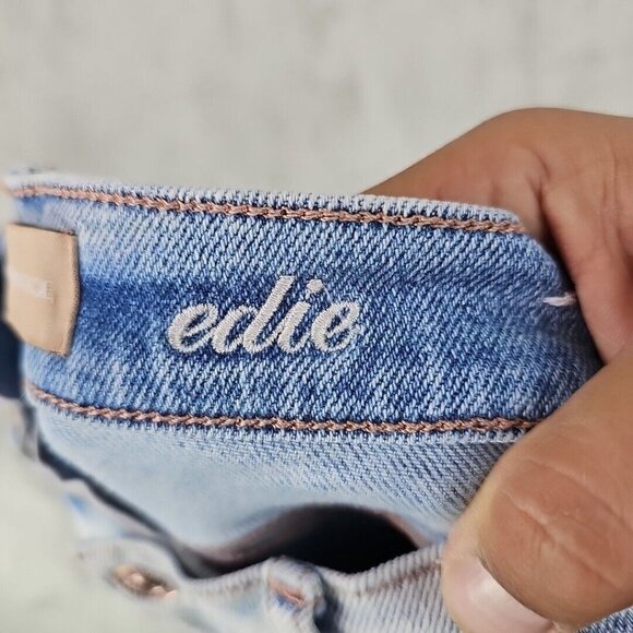 7 For All Mankind Jeans Womens 27 Edie Luxe Vintage Light Blue Distressed Ankle - Picture 4 of 14